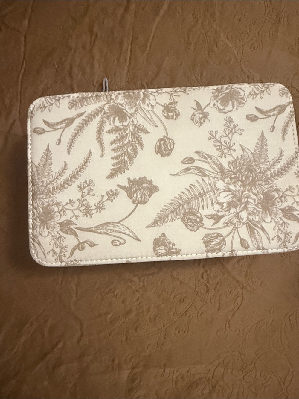 Floral Zip Pouch - Neutral Beige
